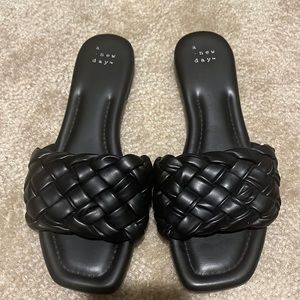 A NEW DAY - Black sandals. Gently used only worn once